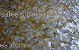 picture of mother of pearl slab, tiles & surface in random design