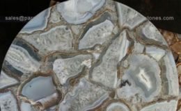 White agate round table top