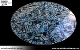 Blue Agate Round Table Top