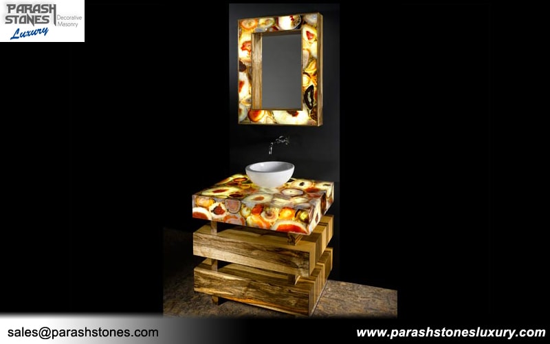 Mix Multicolor Agate Bathroom Vanity