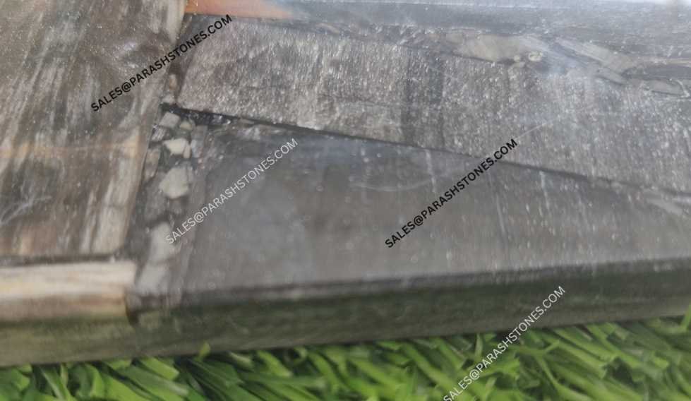 black petrified wood slab 