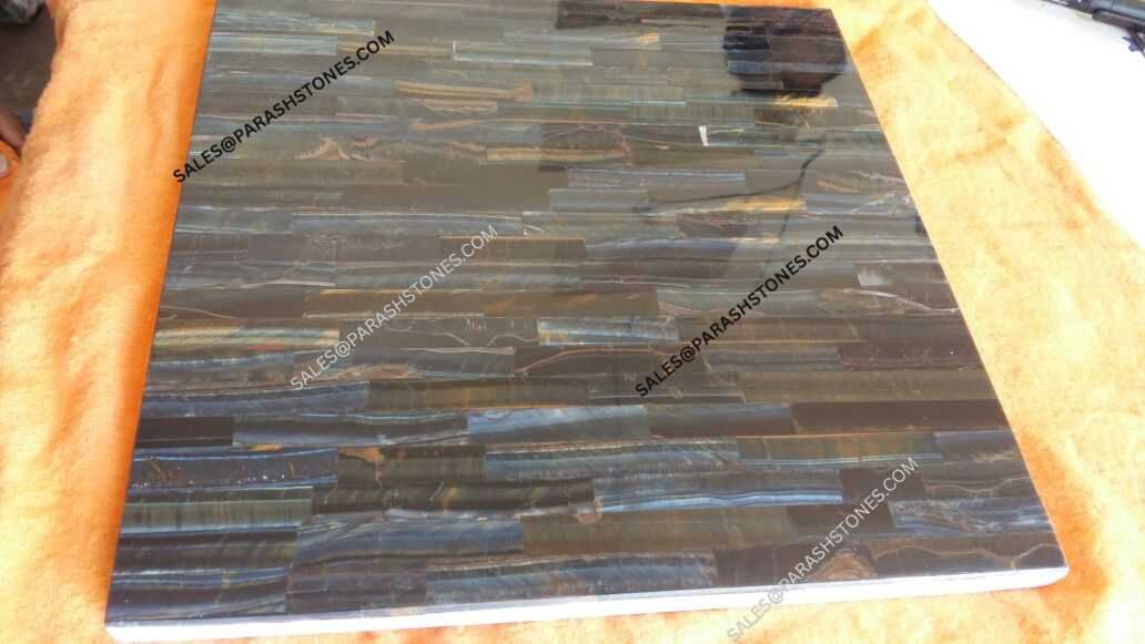 Picture of blue tiger eye slab & surface