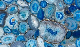 Blue agate slab & surface collection