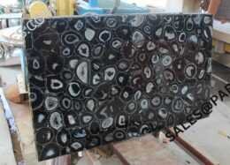 Brazilian Black Agate tile with glossy black surface