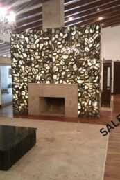 Luxury Brazilian Black Agate stone slab for countertops and wall panels