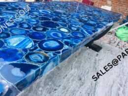 Decorative Brazilian Blue Agate slab for modern interior design