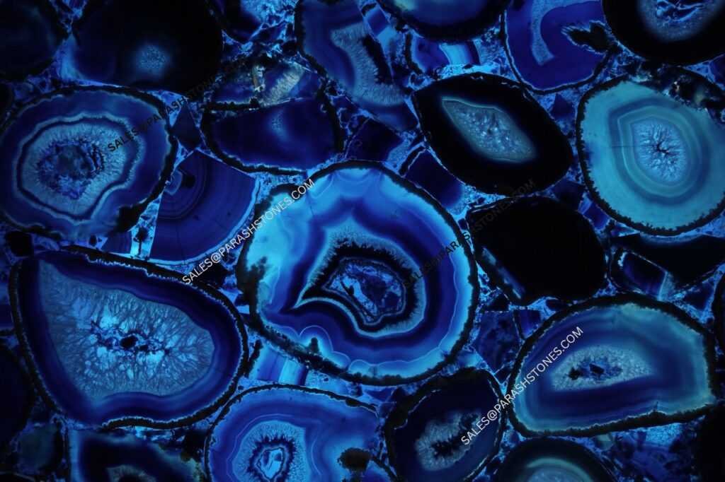 Brazilian Blue Agate Stone Slab for Countertop