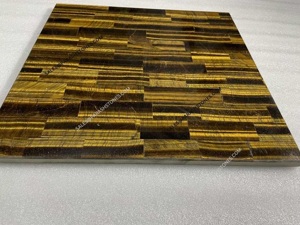 Picture of golden tiger eye slab & surface