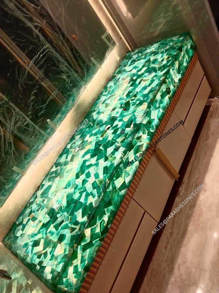 Green fluorite slab counter top -image-2