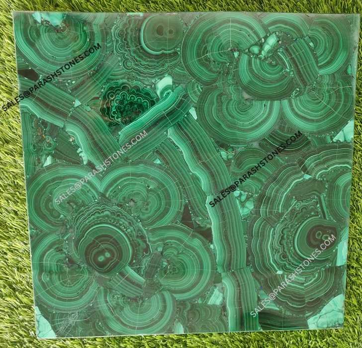 Malachite-Gemstone-Flower-Pattern tile