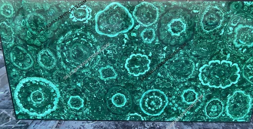 Malachite-Gemstone-Flower-Pattern design slab
