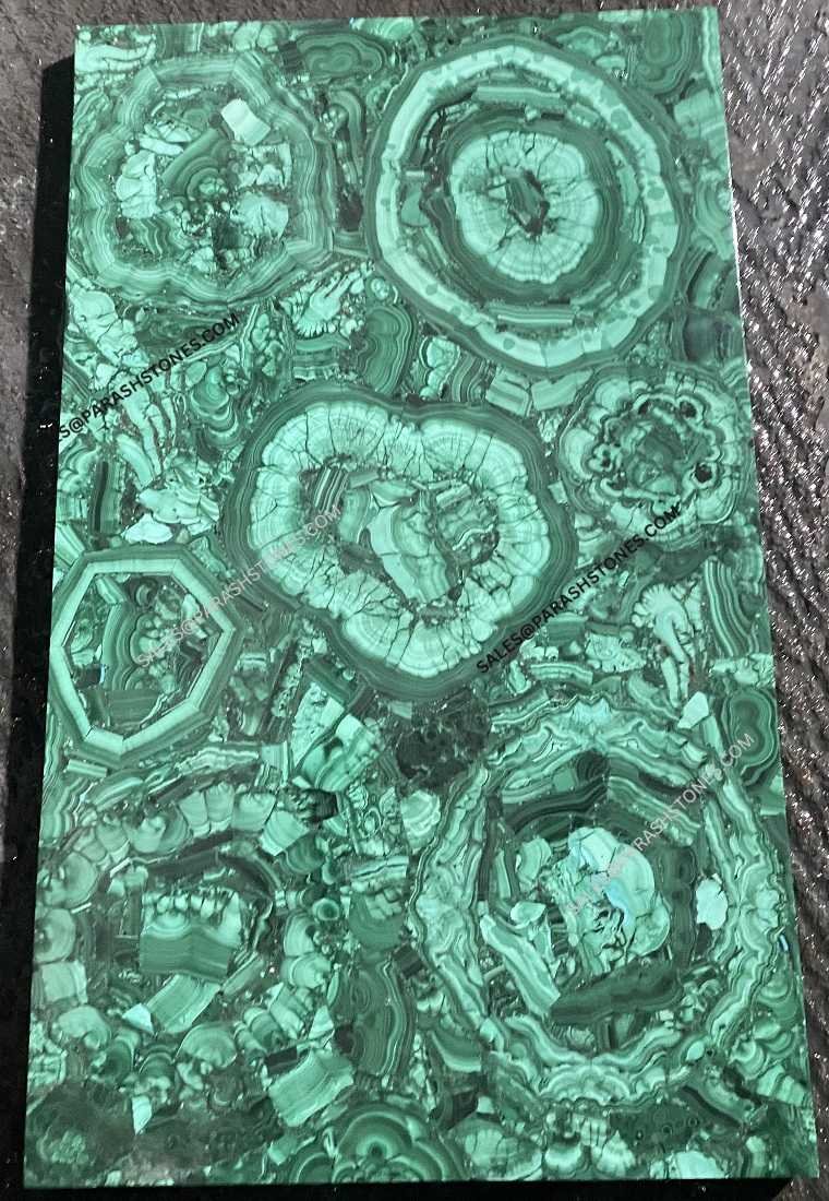 Luxury random pattern malachite gemstone slab