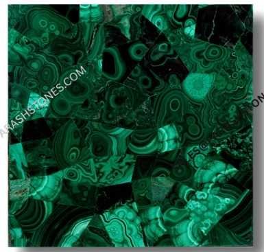 Luxury random pattern malachite gemstone slab light view