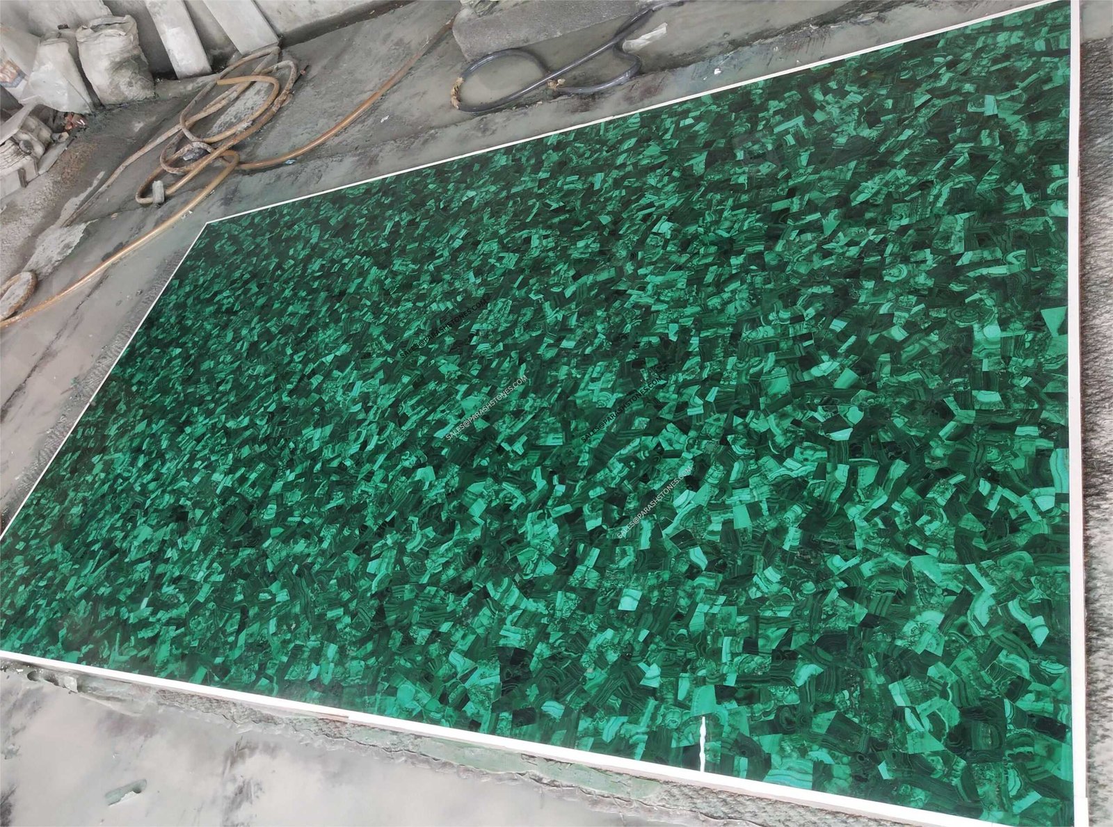 Luxury random pattern malachite gemstone slab-2