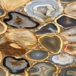 picture of brown golden agate slab, tiles & surface