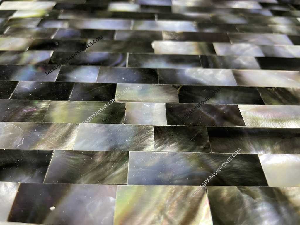Picture of mother of pearl surface in brick pattern slab-5