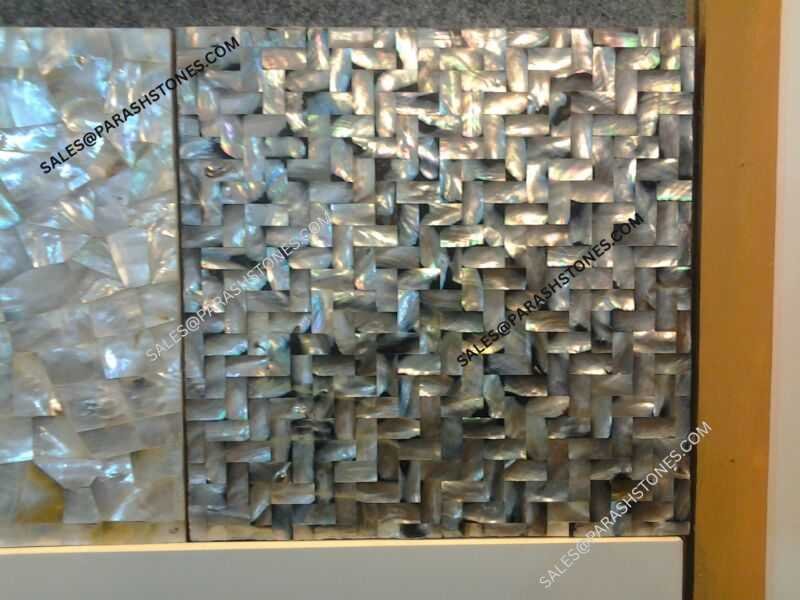 Picture of mother of pearl surface in brick pattern slab-6