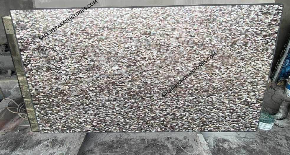 Picture of mother of pearl surface in brick pattern slab-2
