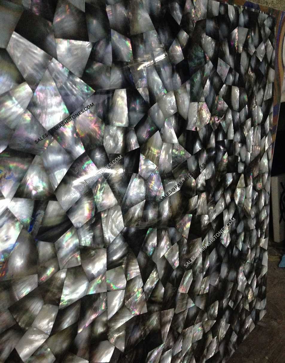 Mother Of Pearl Black Random Pattern slab top