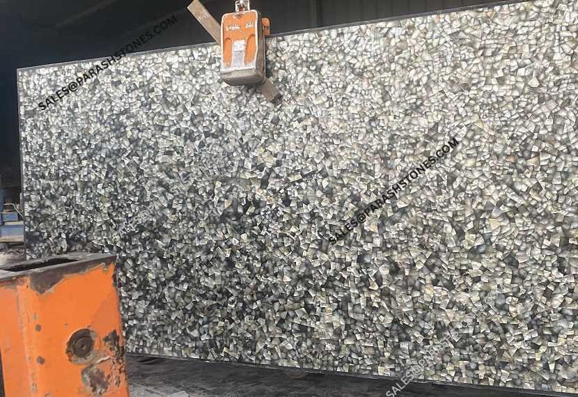 Mother Of Pearl Black Random Pattern slab-2