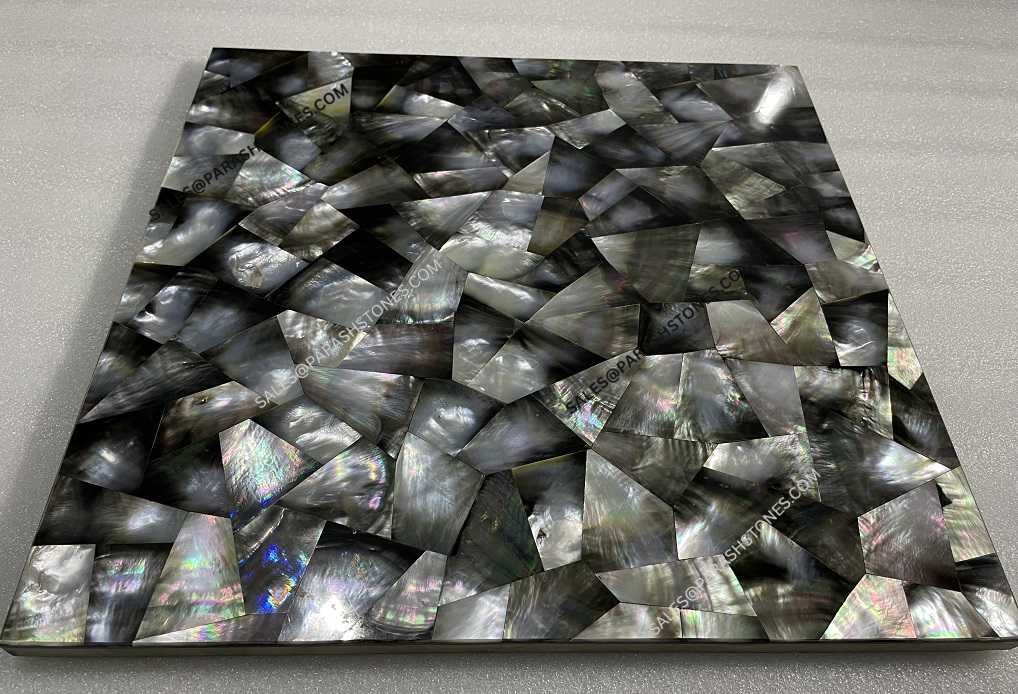 Mother Of Pearl Black Random Pattern tile
