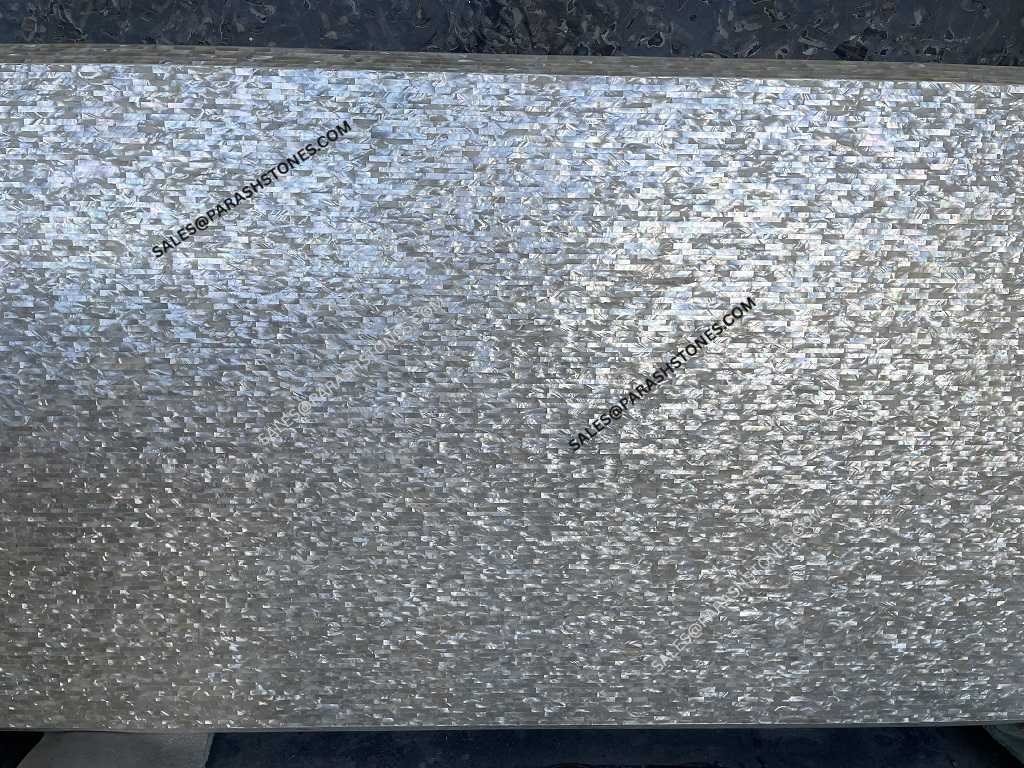 Picture of mother of pearl white in brick pattern slab-2