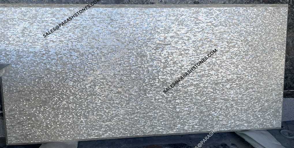 Picture of mother of pearl white in brick pattern slab-4