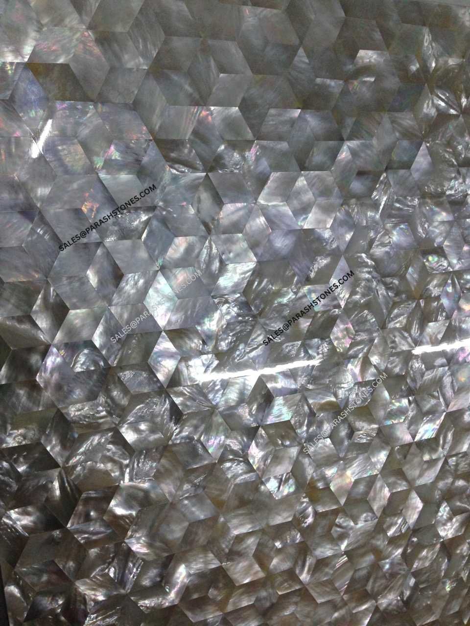 mother of pearl white in random pattern design slab-4
