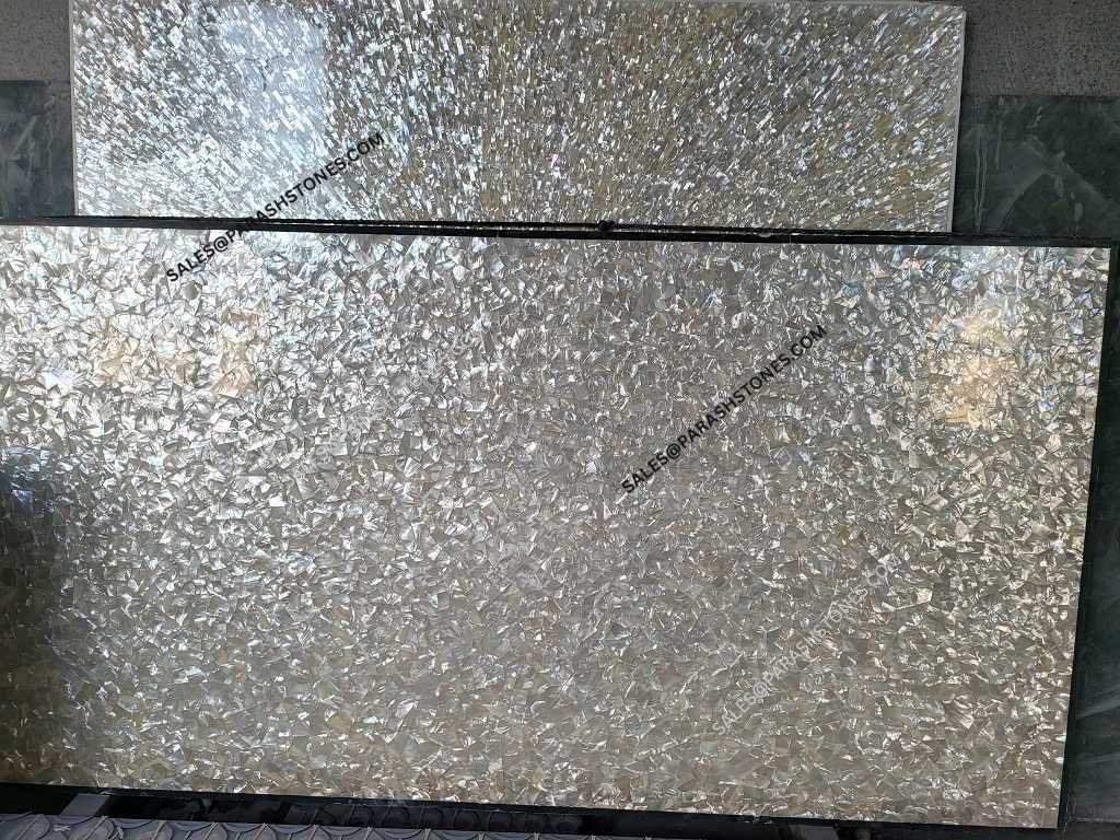 mother of pearl white in random pattern design tile