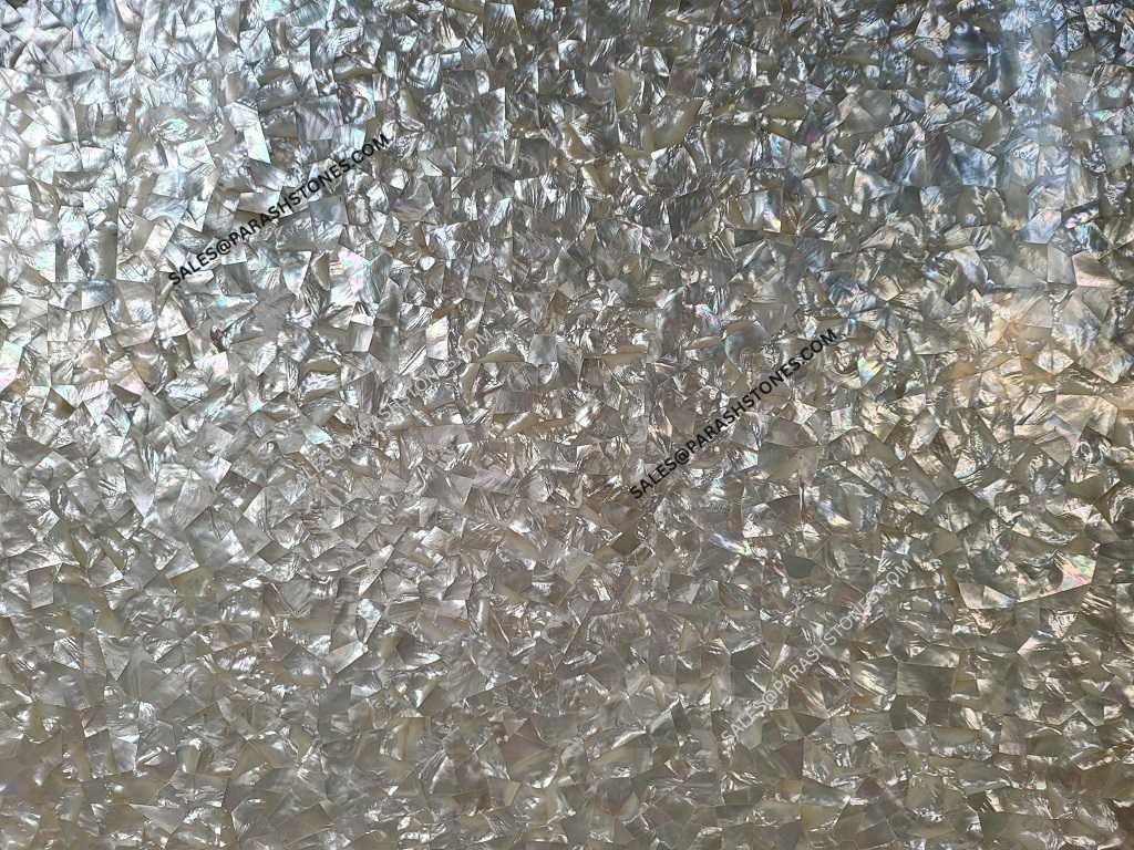mother of pearl white in random pattern design