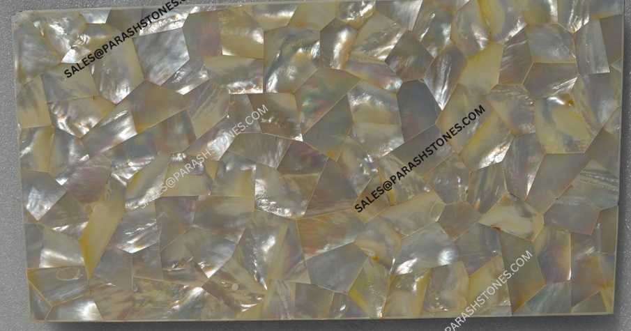 mother of pearl white in random pattern design slab-3
