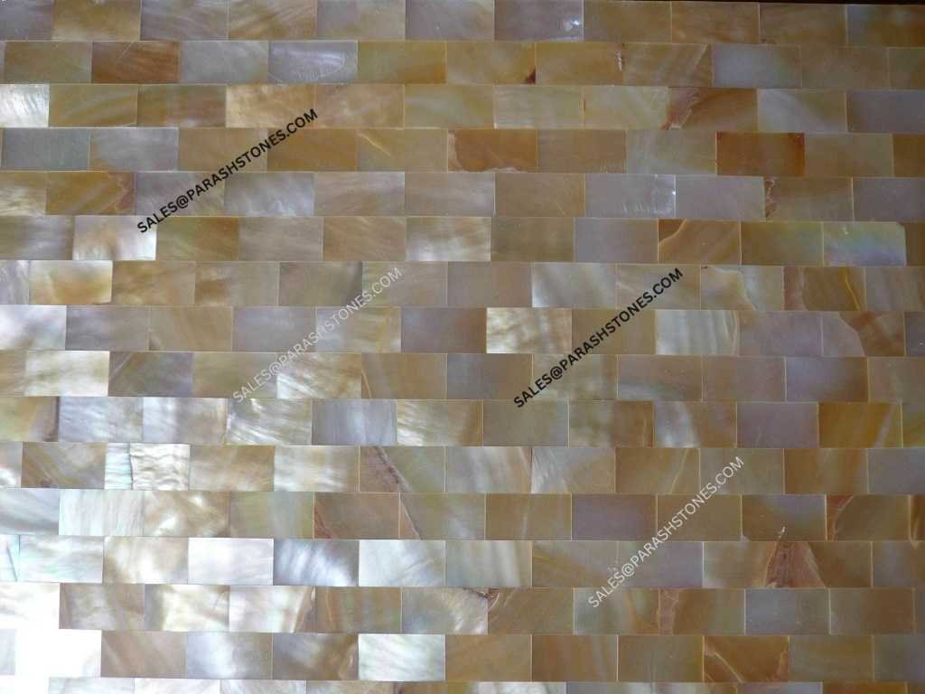 Mother of pearl picture in brick design-slab-1