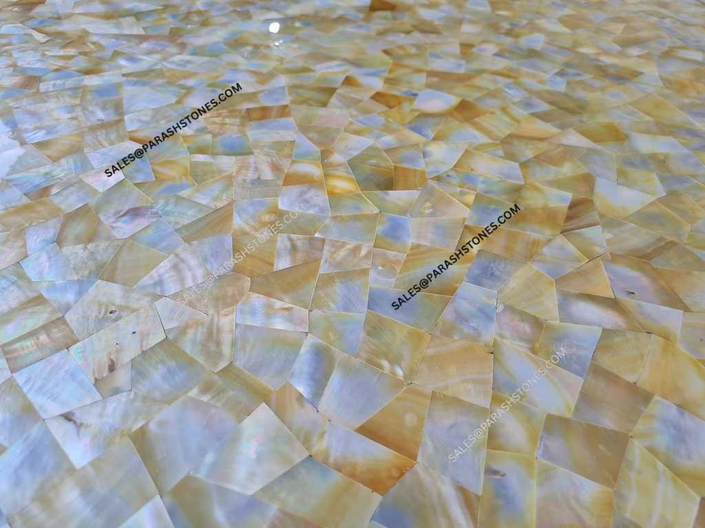 Mother Of Pearl Yellow Random Pattern slab-1