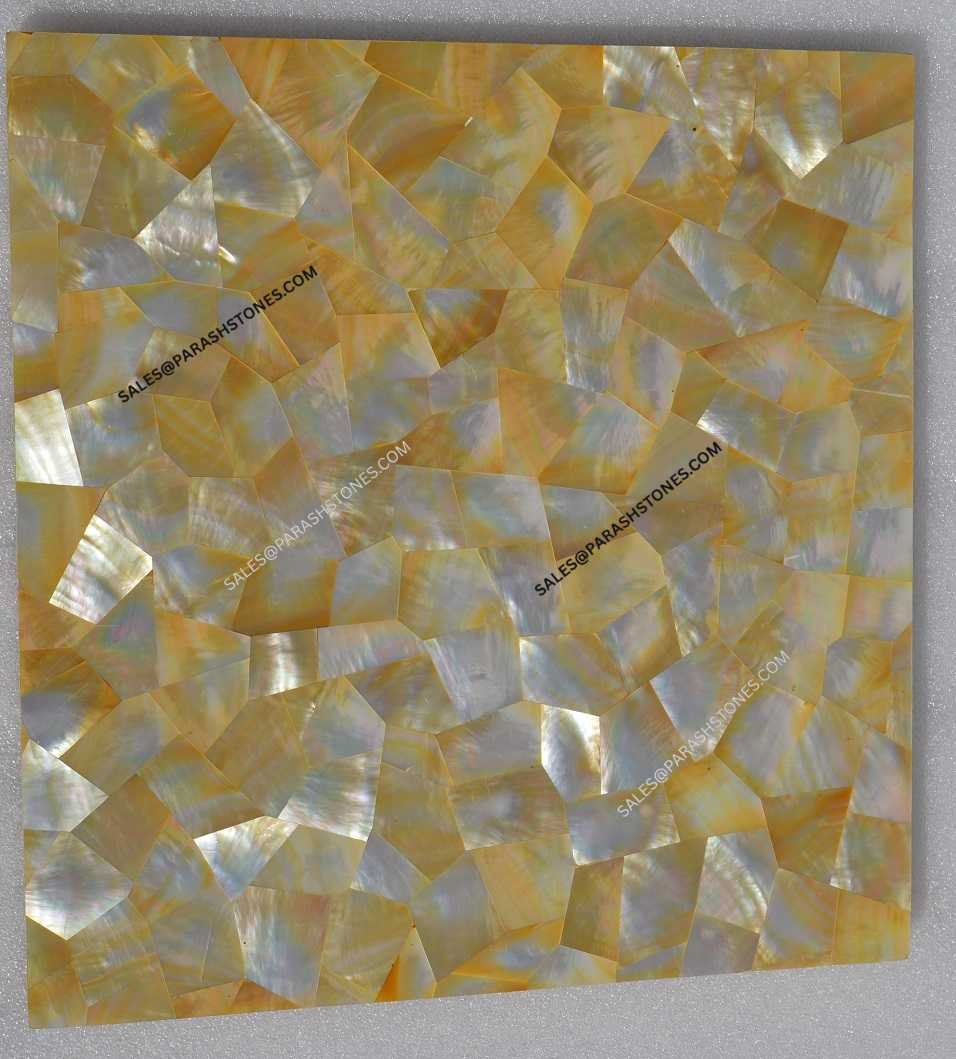 Mother Of Pearl Yellow Random Pattern slab-4