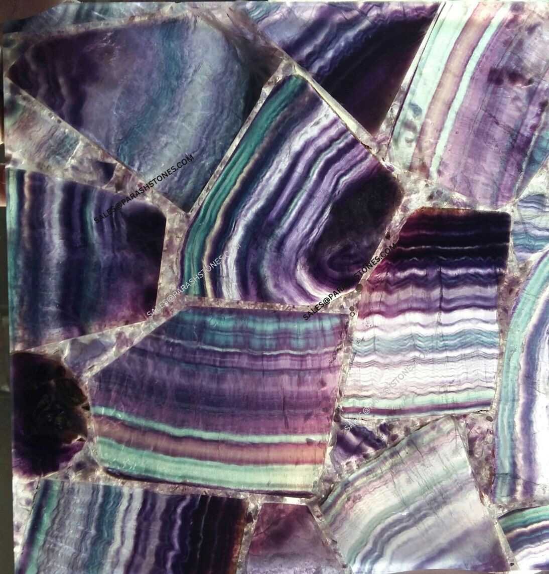 Purple fluorite slab and surface-3