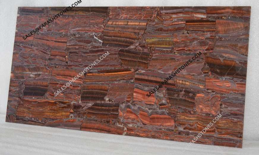 Red tiger eye slab-surface