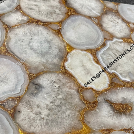 White Agate Golden Foil
