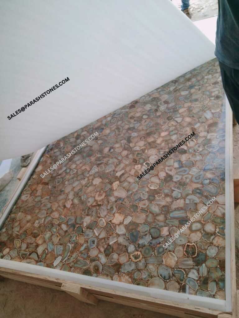 Luxury brown golden agate slab for countertops and walls