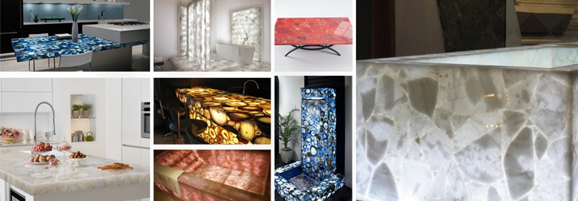 Luxury Semi Precious Gemstone Slabs & Surface