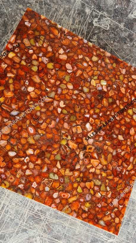 Decorative red carnelian slab surface for walls and tabletops