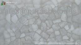 picture of white quartz slab, tiles & surface in semi precious gemstone