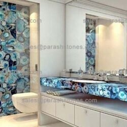 Blue agate bathroom interior