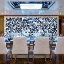 Blue agate office backsplash