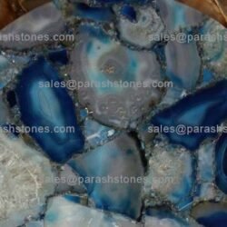 Blue agate round coffee table