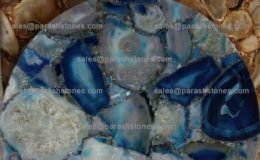 Blue agate round coffee table