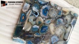 Blue agate serving tray platter 1