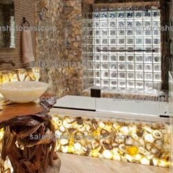 Yellow agate bathroom Interior