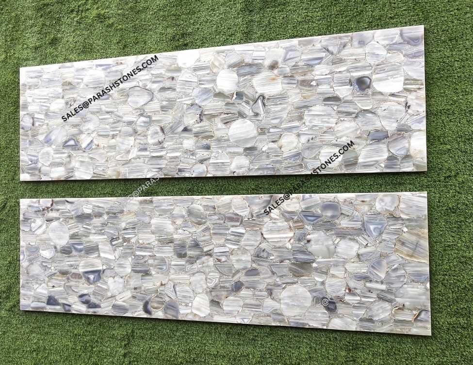 High-quality Banded Blue Lace Agate tile for modern interiors