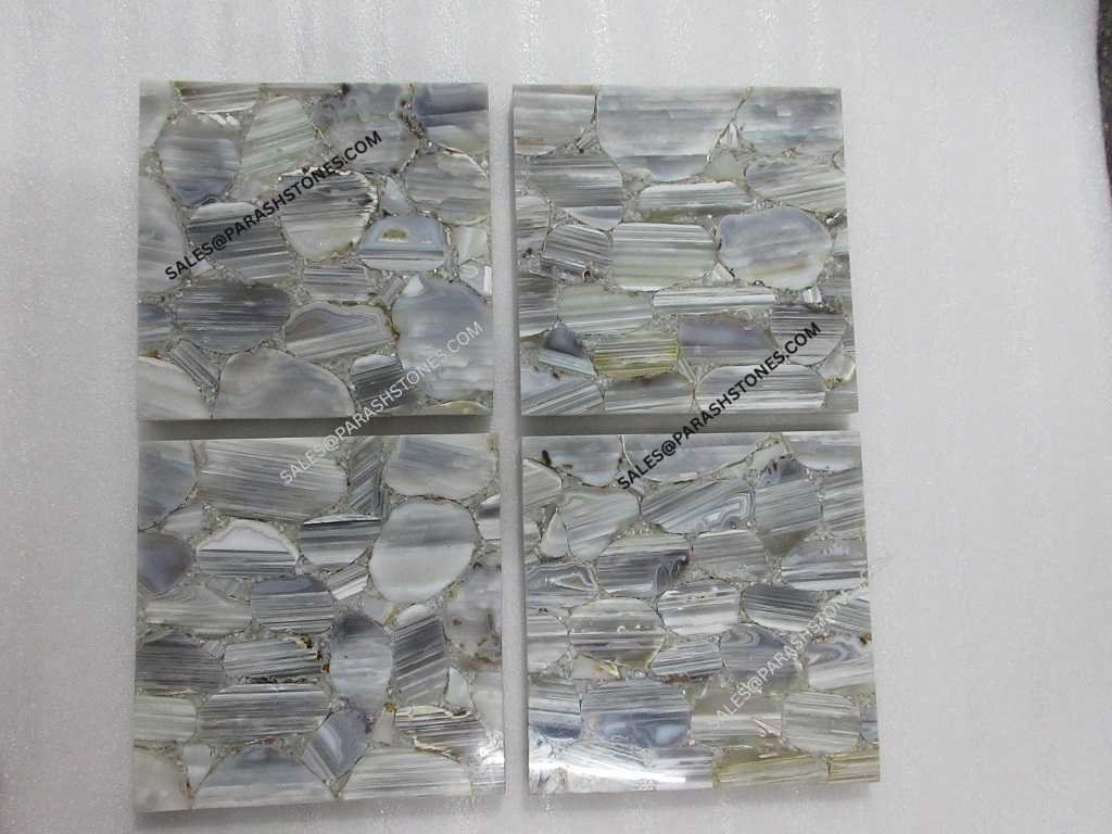 Banded Blue Lace Agate slab featuring natural lace patterns