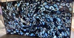 Premium Blue Agate Spiral Stone for Countertops and Walls